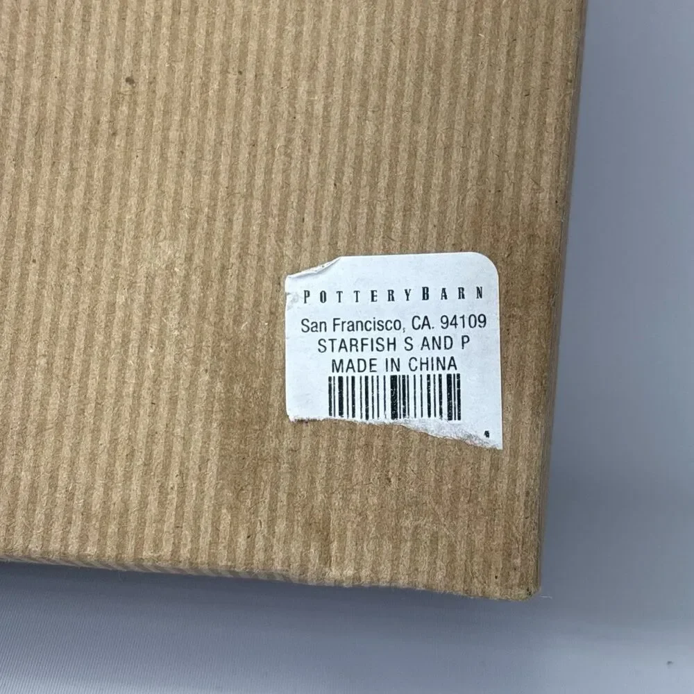 Pottery Barn Silver Starfish Salt & Pepper Shakers - New in Box